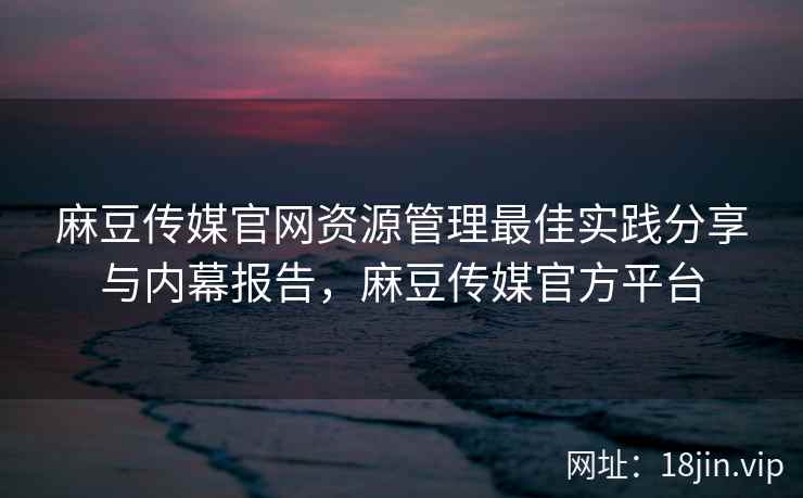 麻豆传媒官网资源管理最佳实践分享与内幕报告,麻豆传媒官方平台