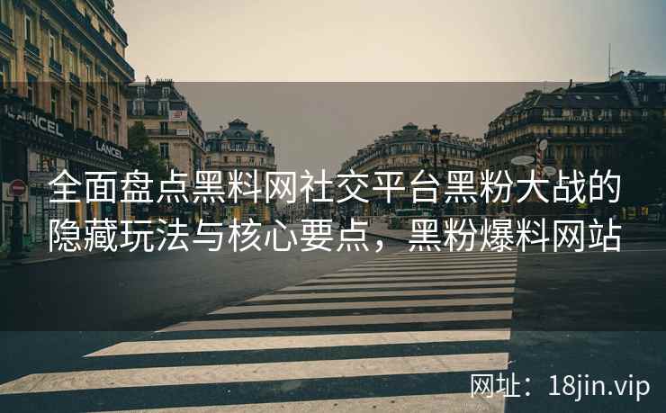 全面盘点黑料网社交平台黑粉大战的隐藏玩法与核心要点，黑粉爆料网站